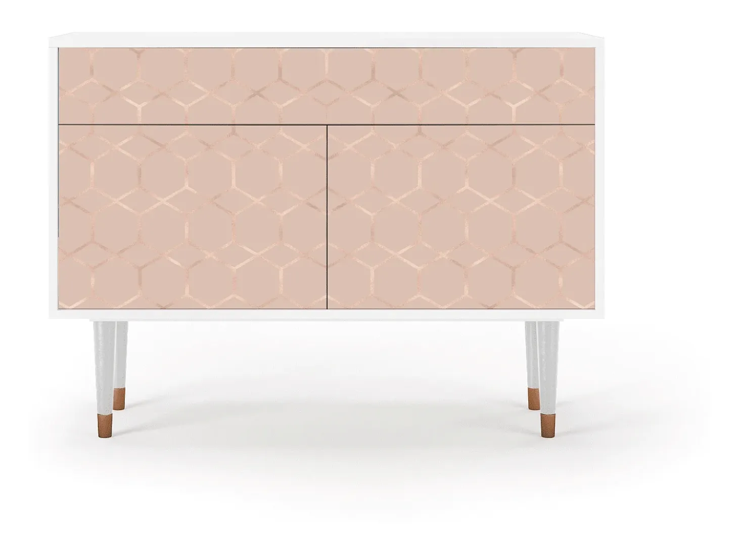 Aparador - 115x85x48 cm - BS4 - Rose Honeycomb, Blanco