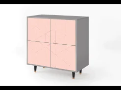 Aparador - 94x96x48 cm - BS3 - Rose Quartz, Gris