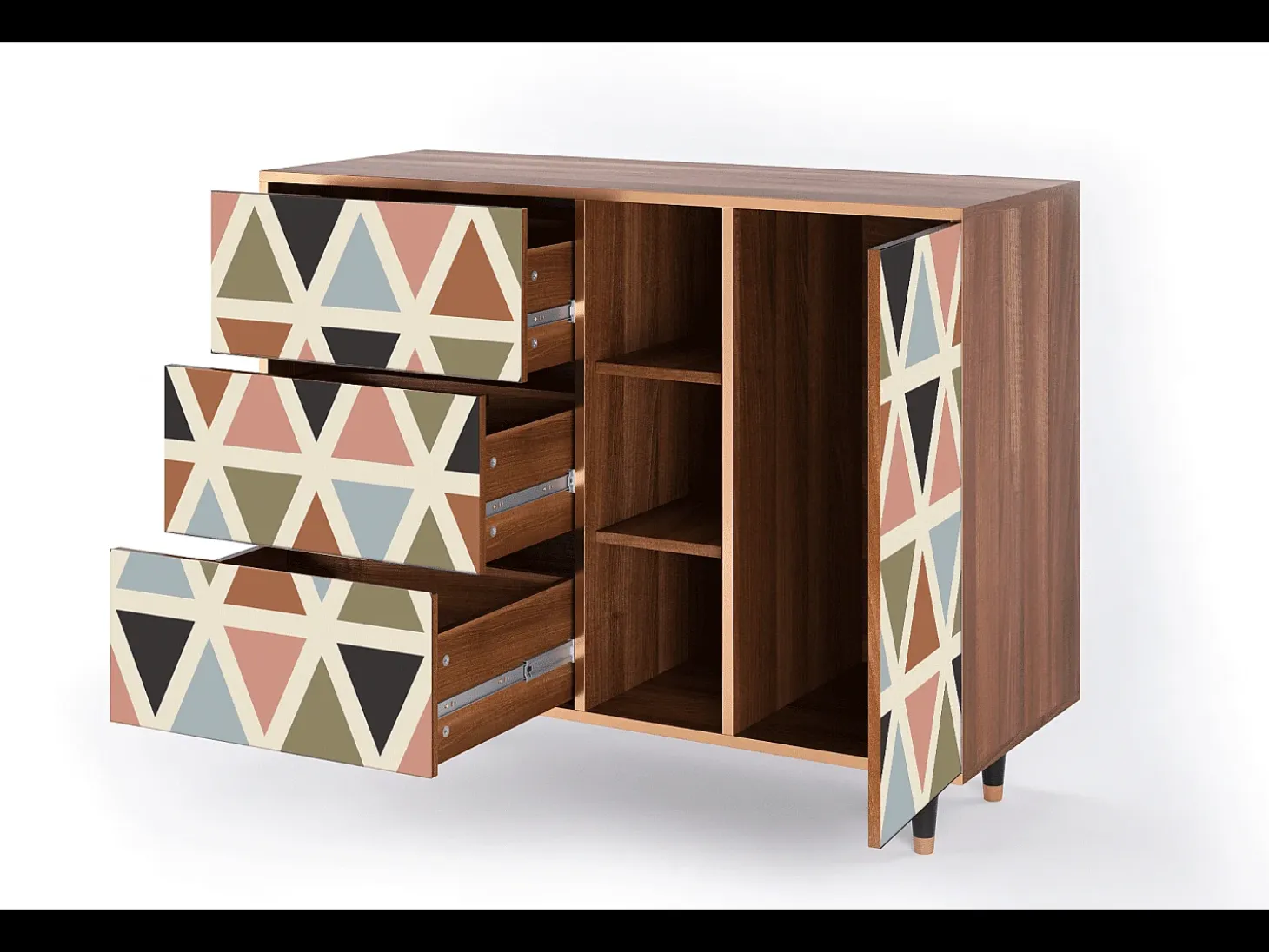 Aparador - 125x98x48 cm - BS2 - Royal Triangles, Nogal
