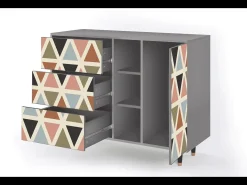 Aparador - 125x98x48 cm - BS2 - Royal Triangles, Gris