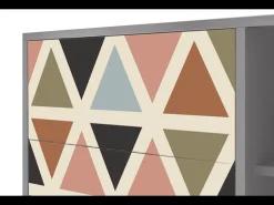 Aparador - 125x98x48 cm - BS2 - Royal Triangles, Gris