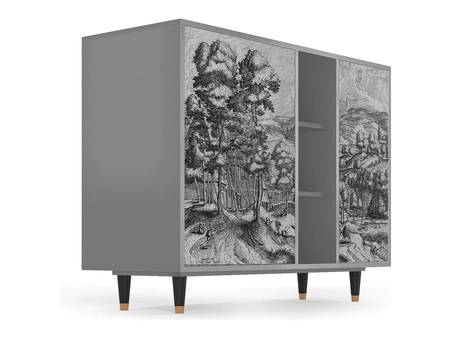 Aparador - 125x98x48 cm - BS2 - Rusticorum, Gris
