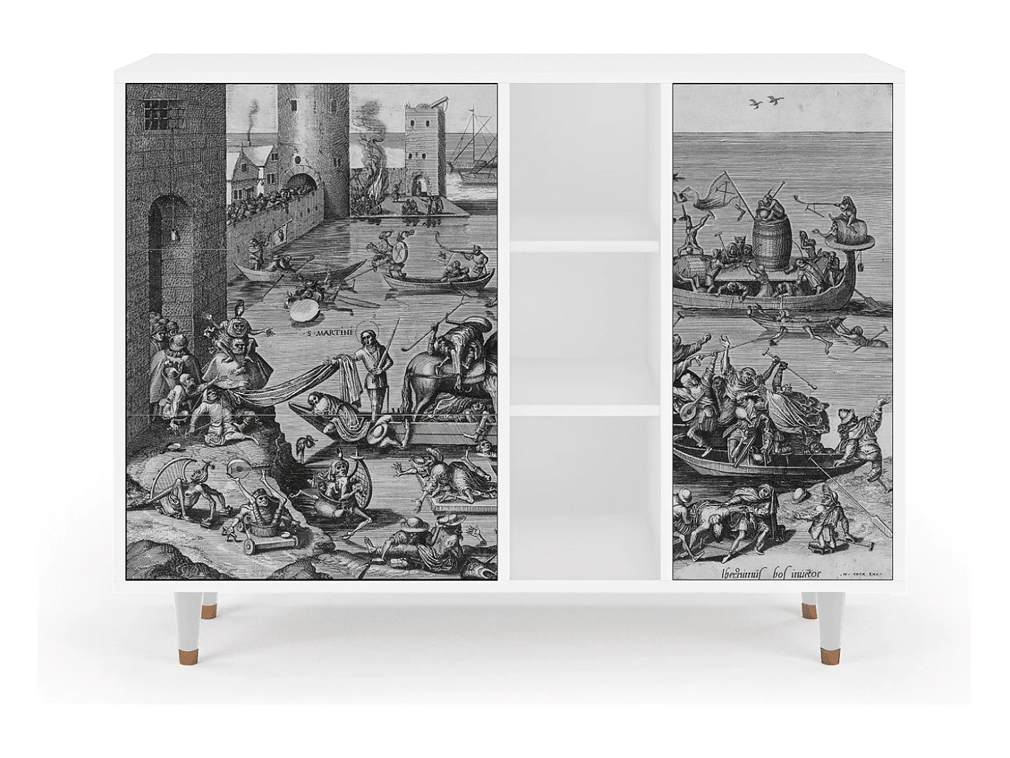 Aparador - 125x98x48 cm - BS2 - Saint Martin, Blanco