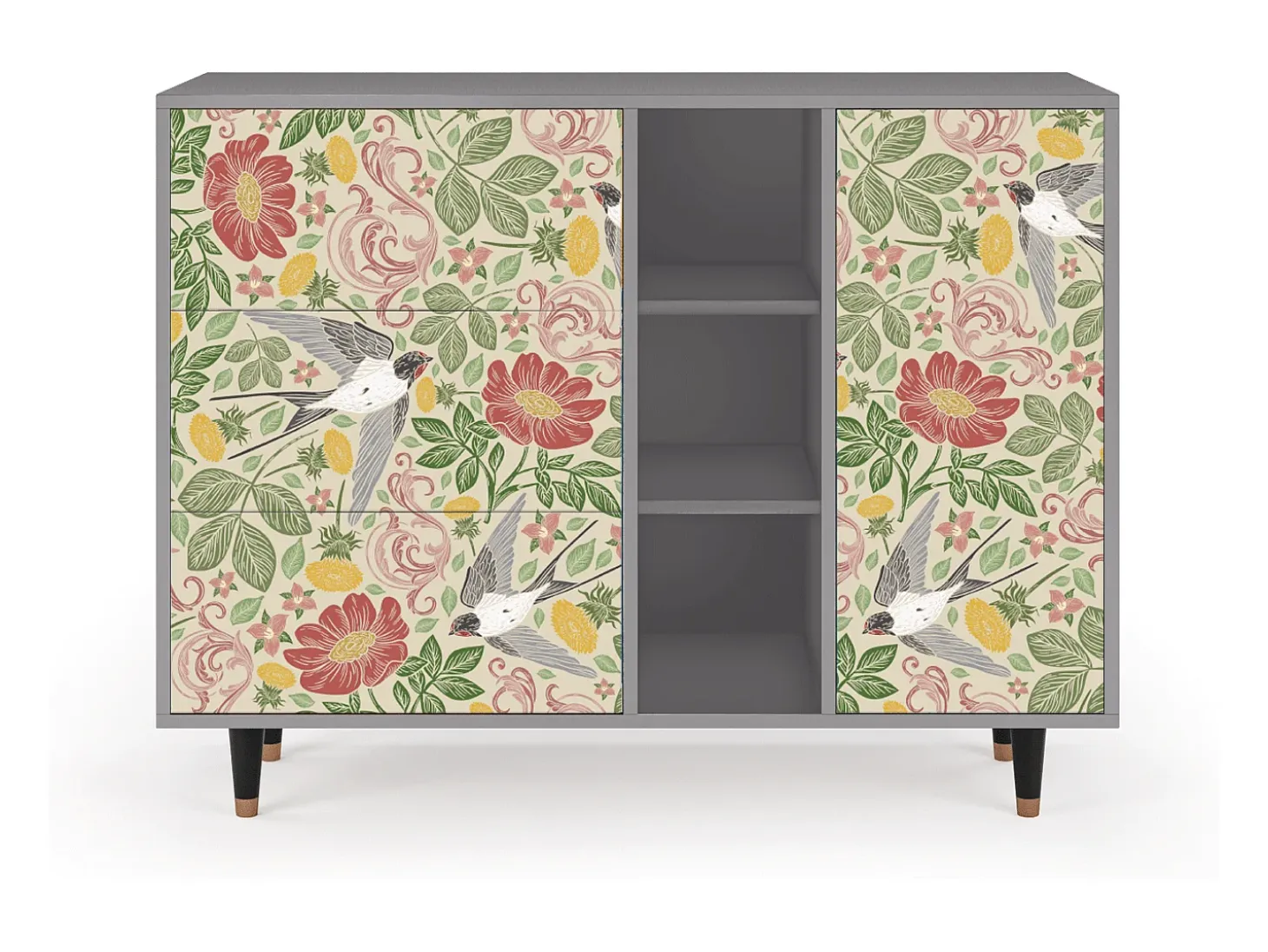 Aparador - 125x98x48 cm - BS2 - Spring Swallow, Gris