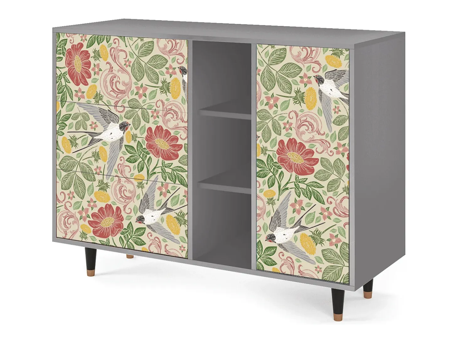 Aparador - 125x98x48 cm - BS2 - Spring Swallow, Gris