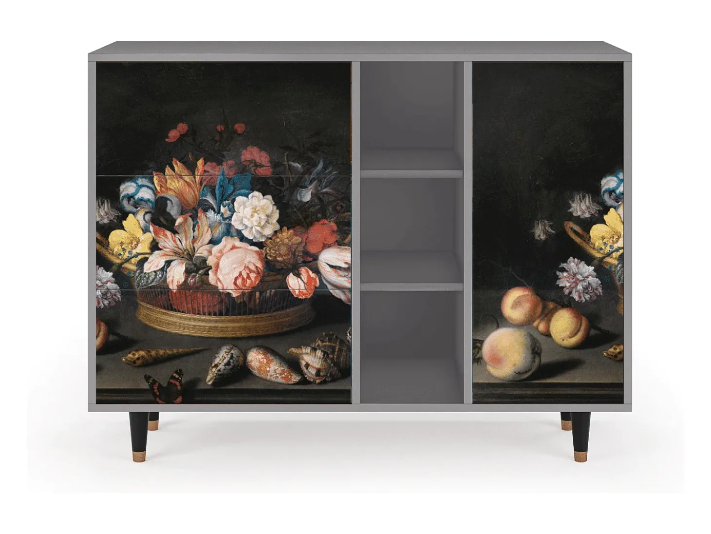 Aparador - 125x98x48 cm - BS2 - Still Life with Flowers, Gris