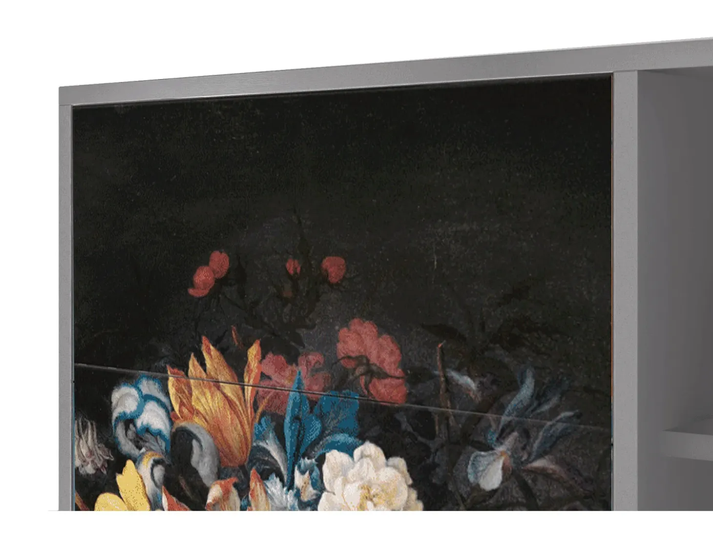 Aparador - 125x98x48 cm - BS2 - Still Life with Flowers, Gris