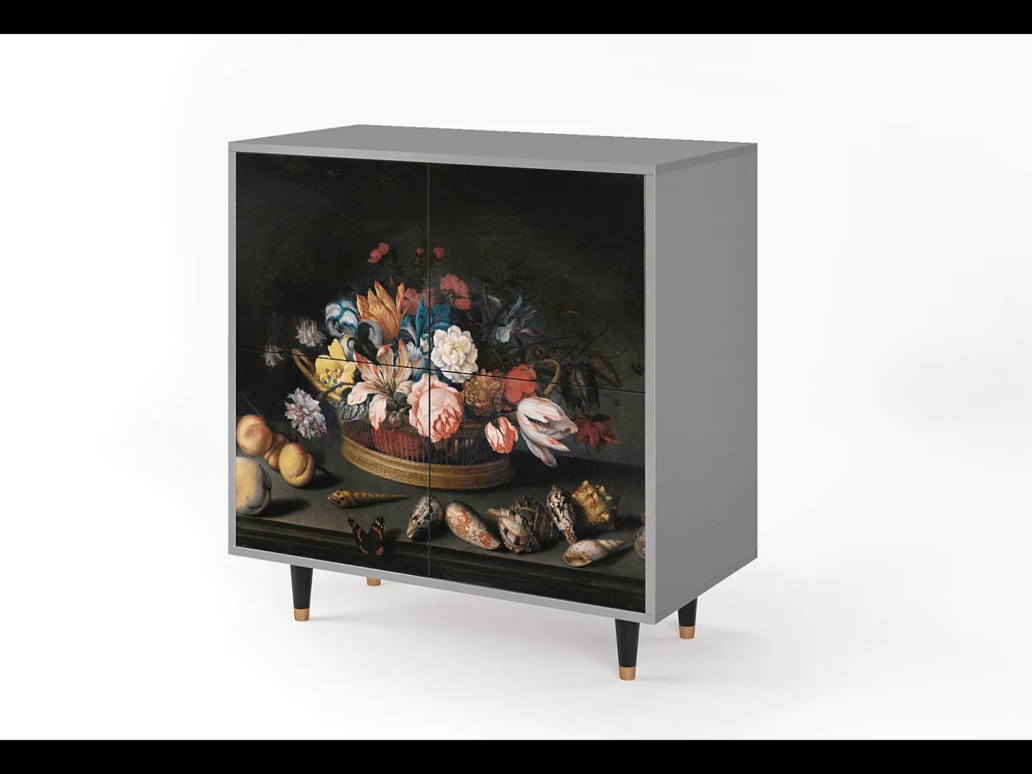 Aparador - 94x96x48 cm - BS3 - Still Life with Flowers, Gris
