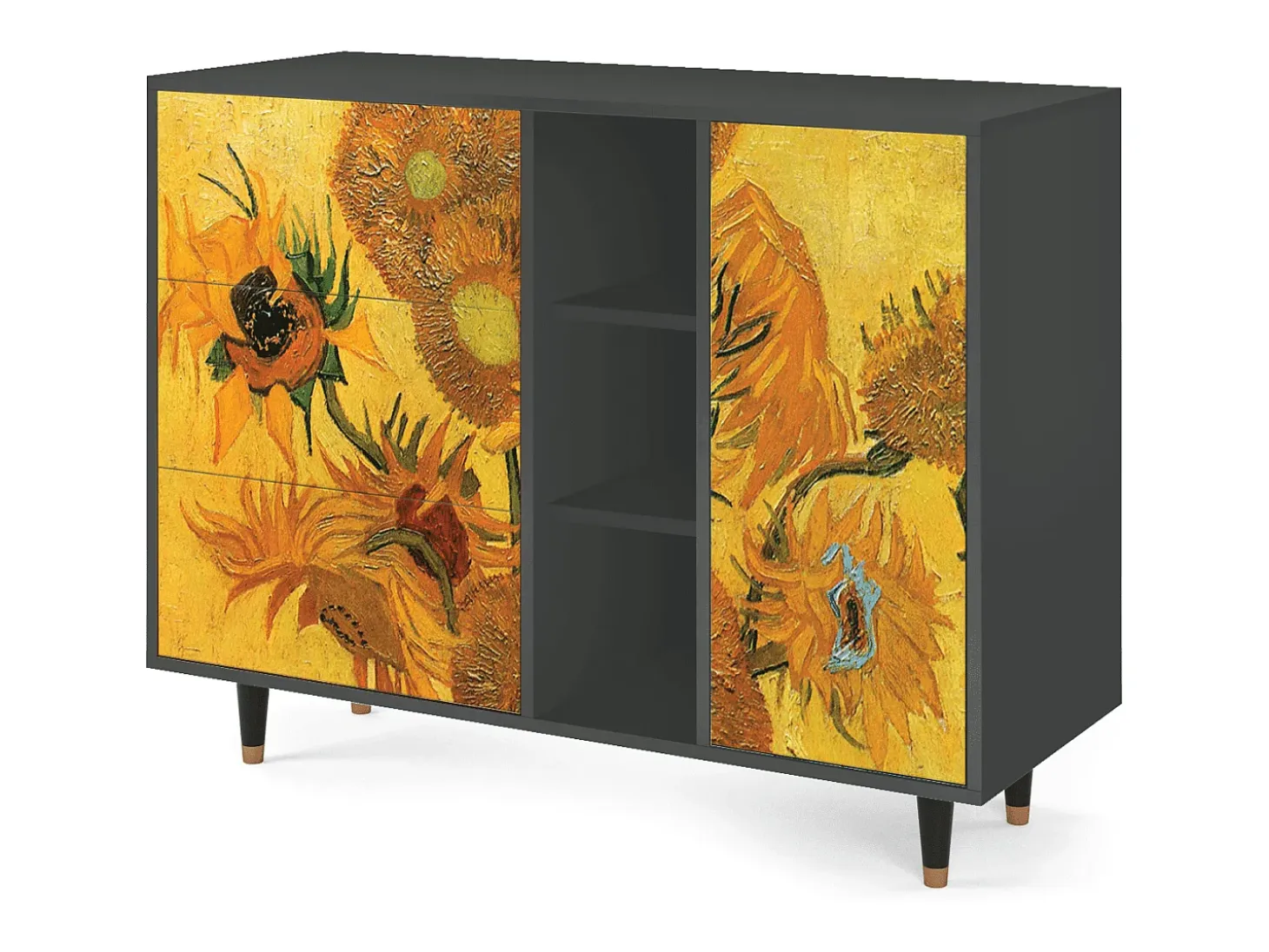 Aparador - 125x98x48 cm - BS2 - Sunflowers, Antracita