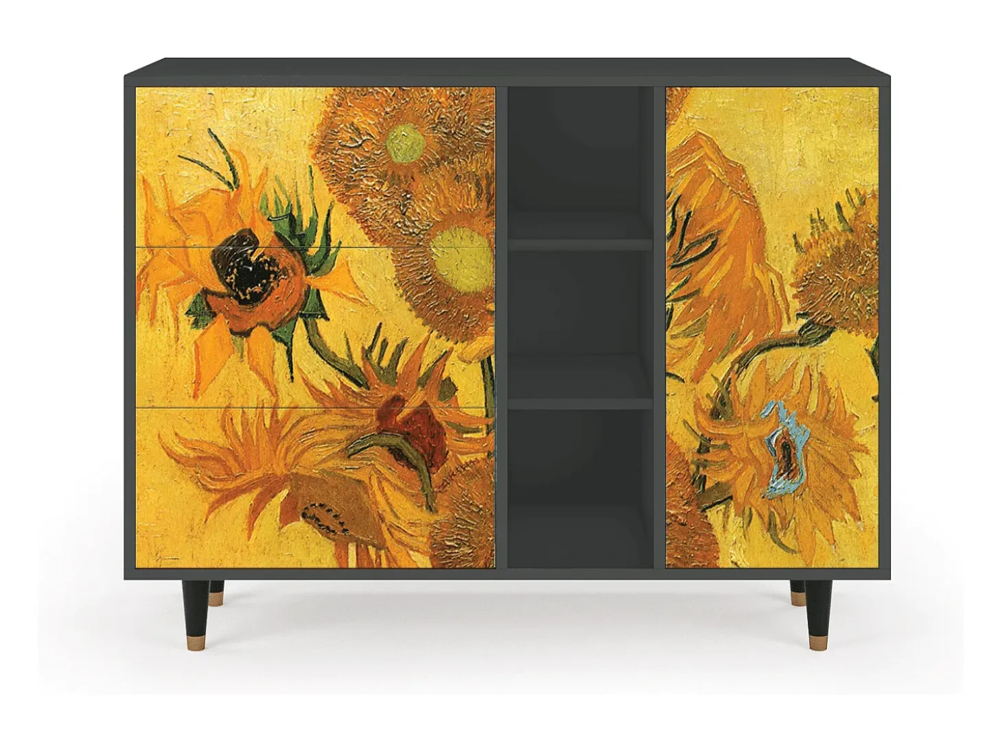 Aparador - 125x98x48 cm - BS2 - Sunflowers, Antracita