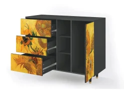 Aparador - 125x98x48 cm - BS2 - Sunflowers, Antracita