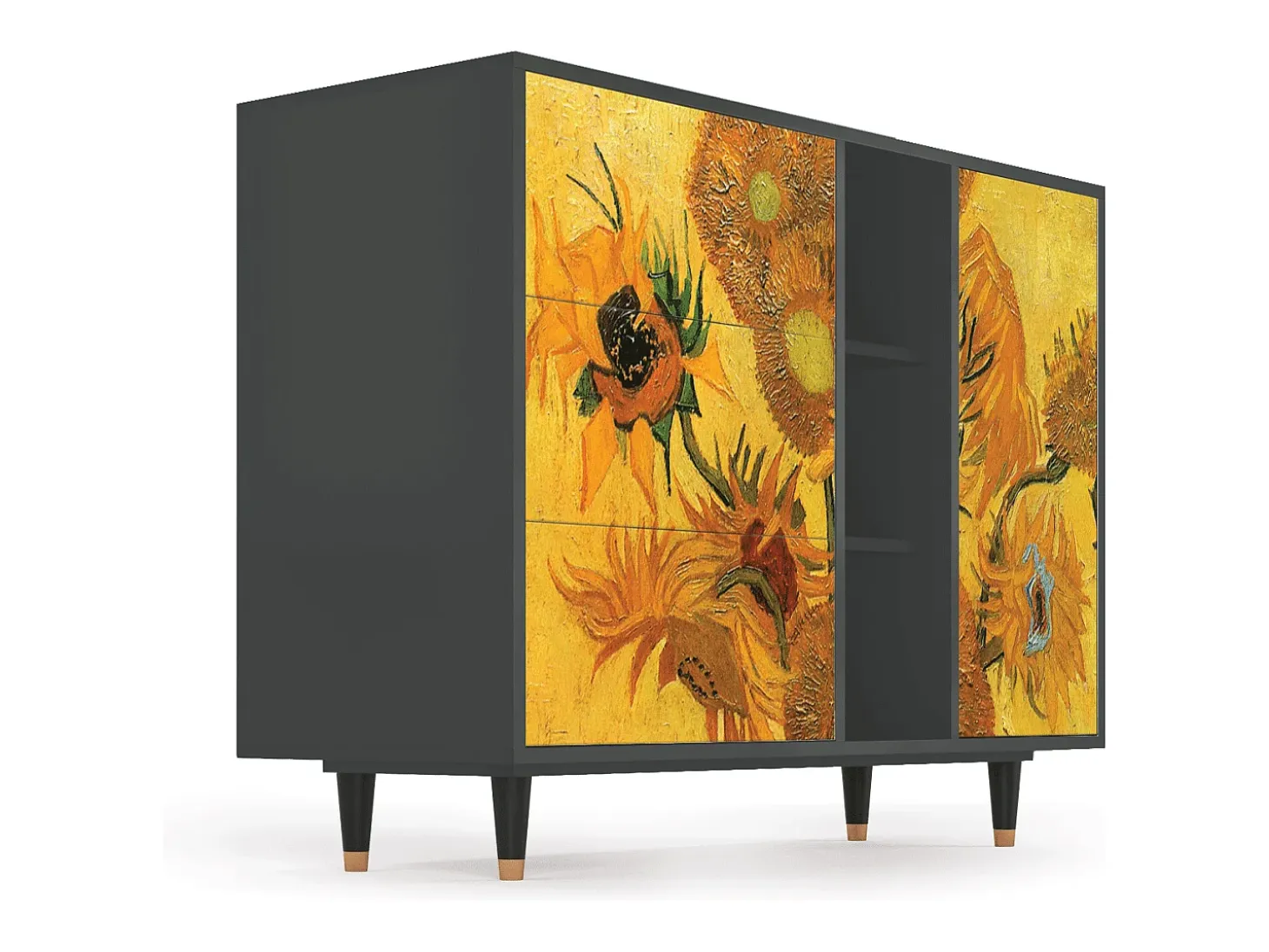 Aparador - 125x98x48 cm - BS2 - Sunflowers, Antracita