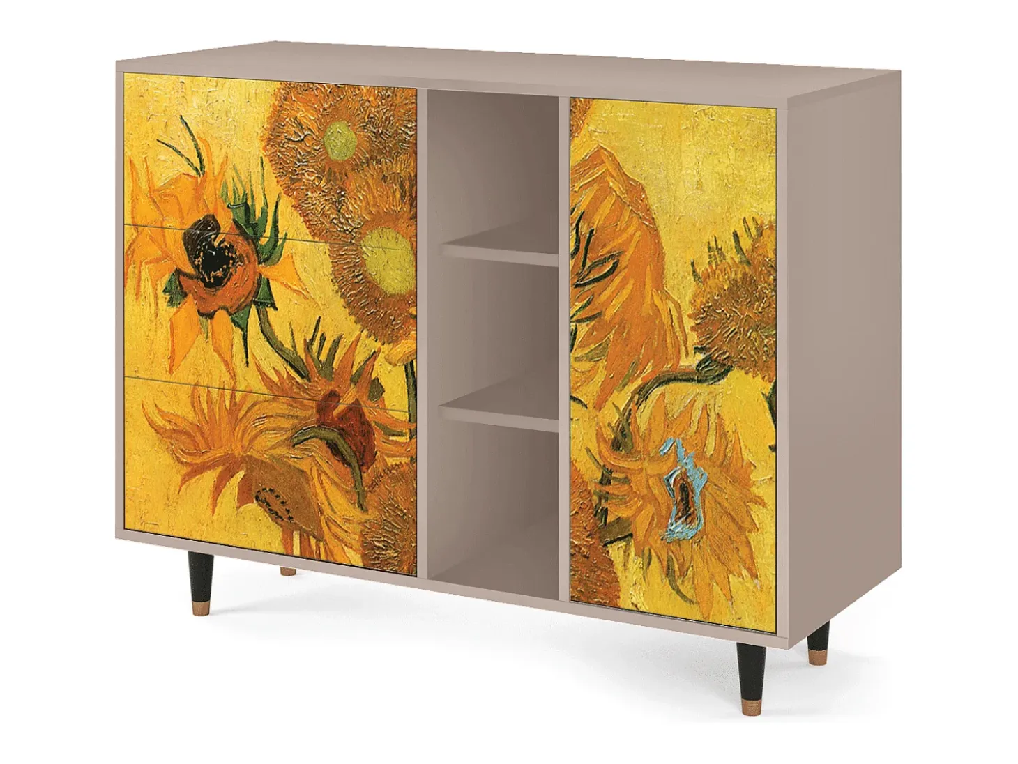 Aparador - 125x98x48 cm - BS2 - Sunflowers, Latte