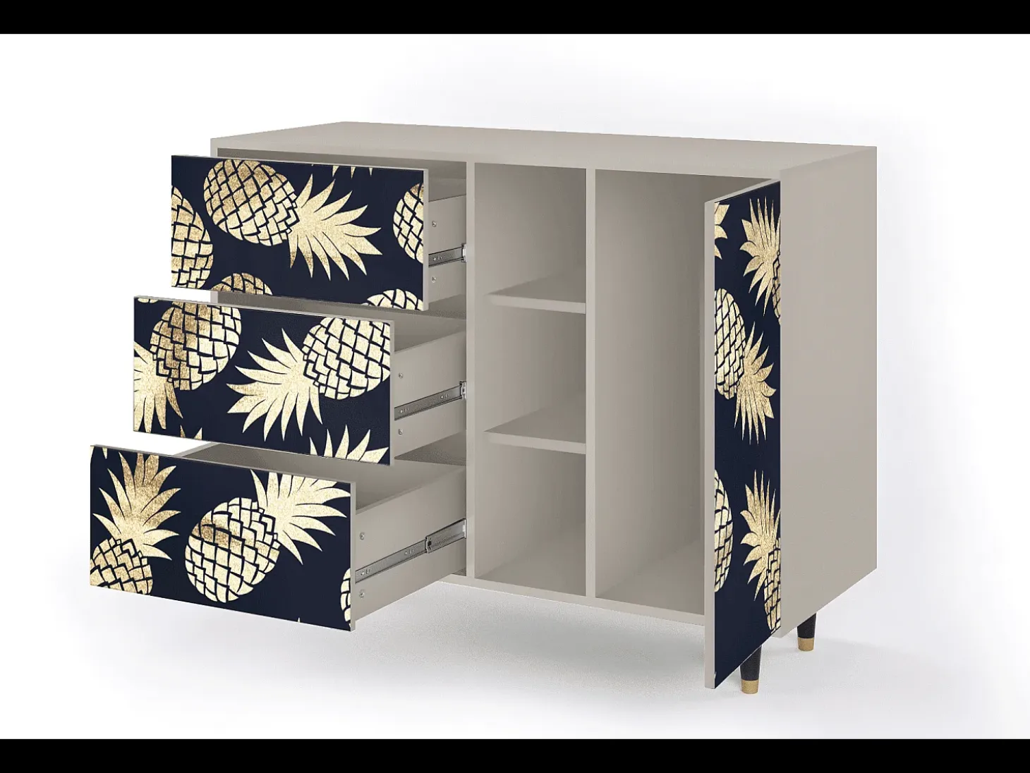 Aparador - 125x98x48 cm - BS2 - Sunny Pineaple, Arena