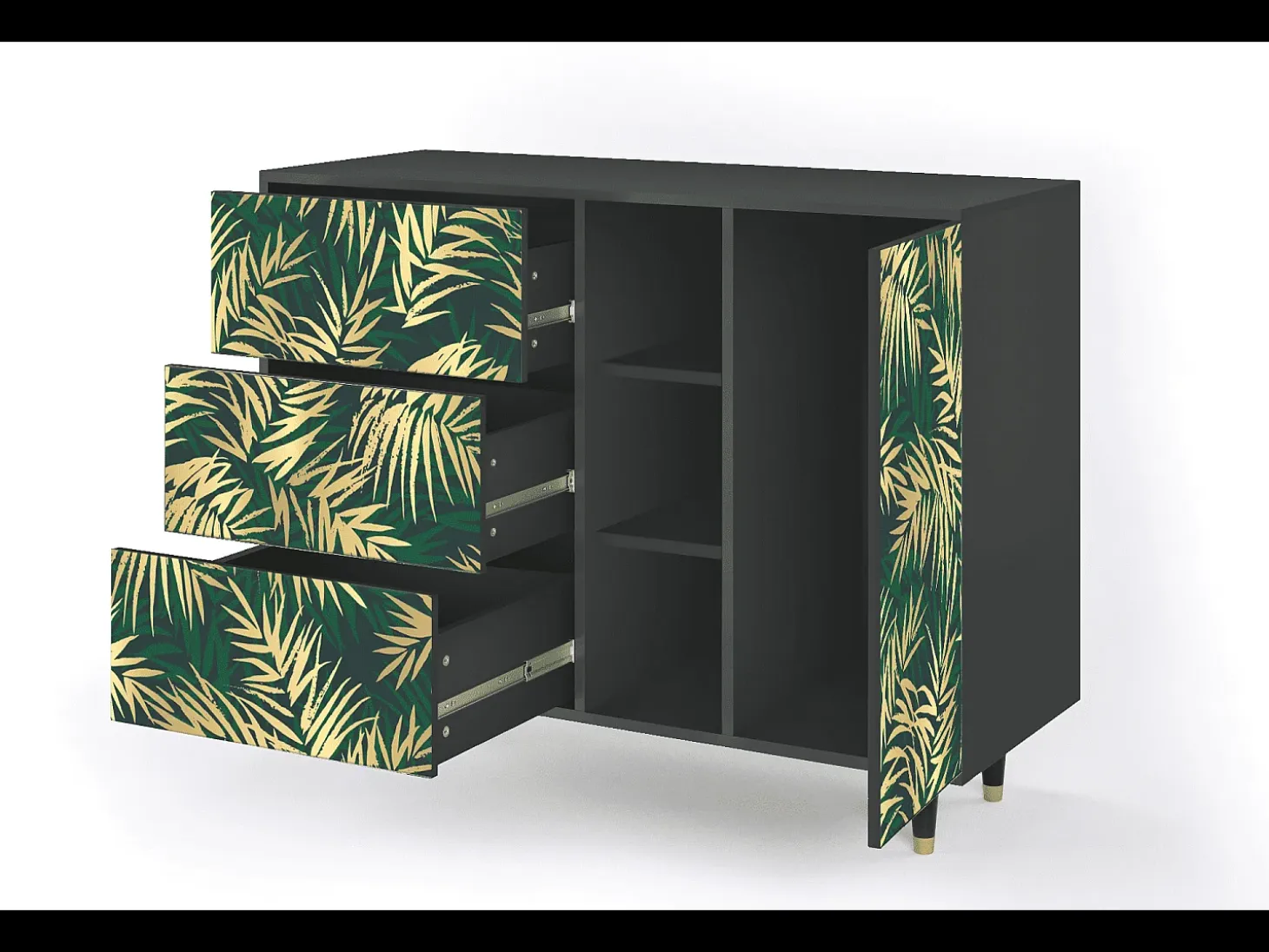 Aparador - 125x98x48 cm - BS2 - Sunny Palm Tree, Antracita