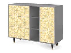 Aparador - 125x98x48 cm - BS2 - Sunshiny Tile, Gris