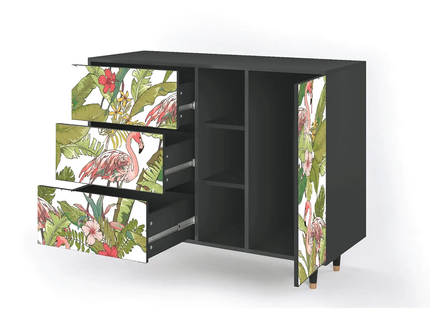 Aparador - 125x98x48 cm - BS2 - Sweet Flamingo, Antracita