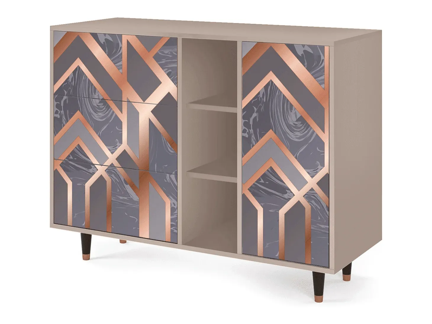 Aparador - 125x98x48 cm - BS2 - Taupe Anatomy, Latte
