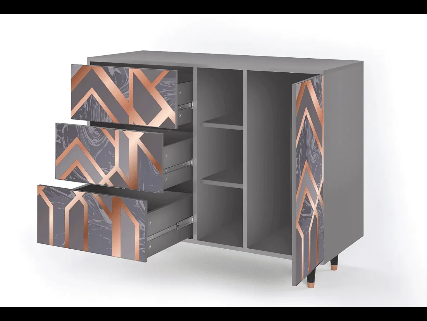 Aparador - 125x98x48 cm - BS2 - Taupe Anatomy, Gris