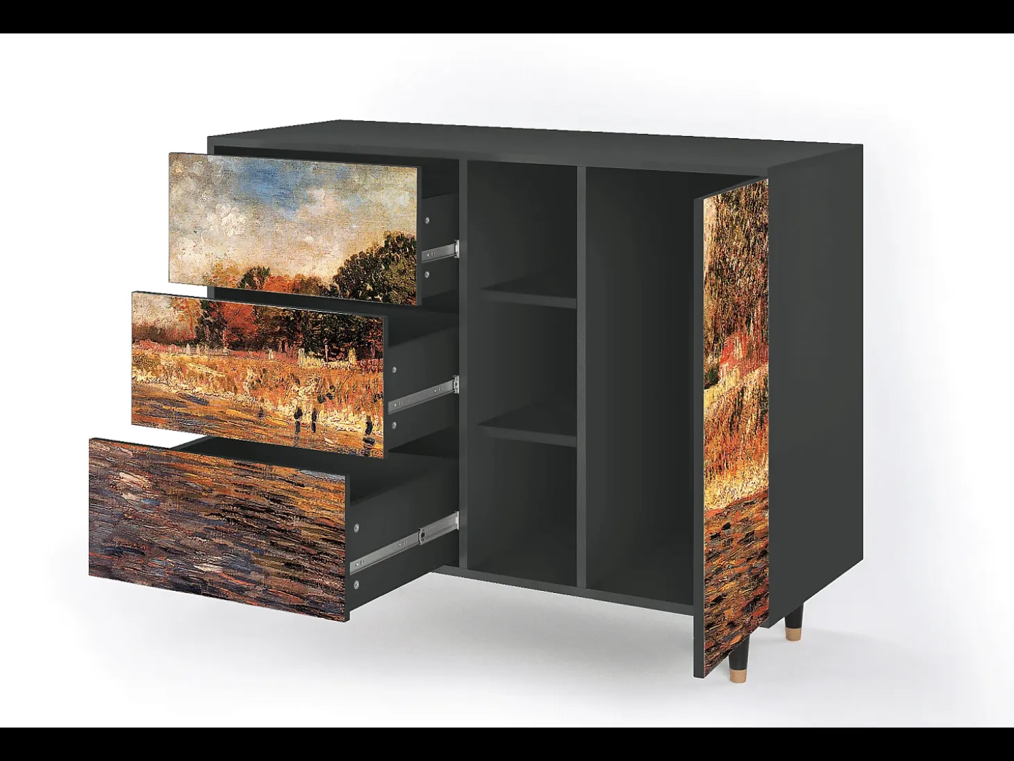 Aparador - 125x98x48 cm - BS2 - The Banks, Antracita