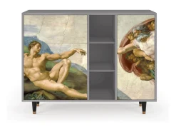 Aparador - 125x98x48 cm - BS2 - The Creation of Adam, Gris