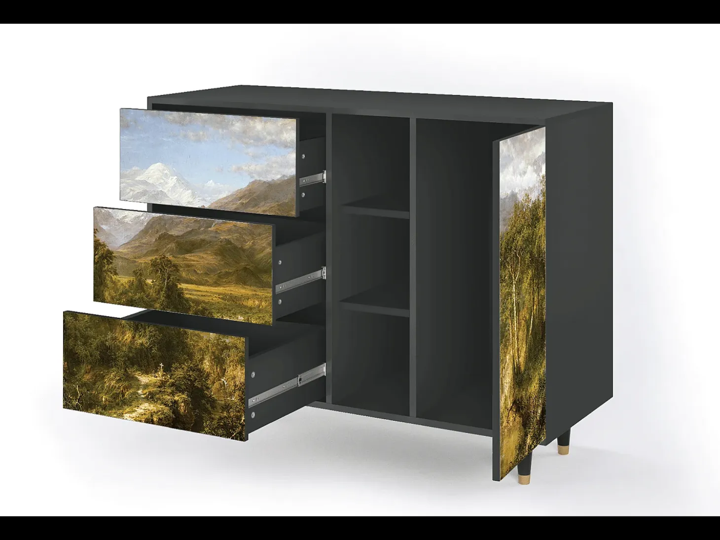 Aparador - 125x98x48 cm - BS2 - The Heart of the Andes , Antracita