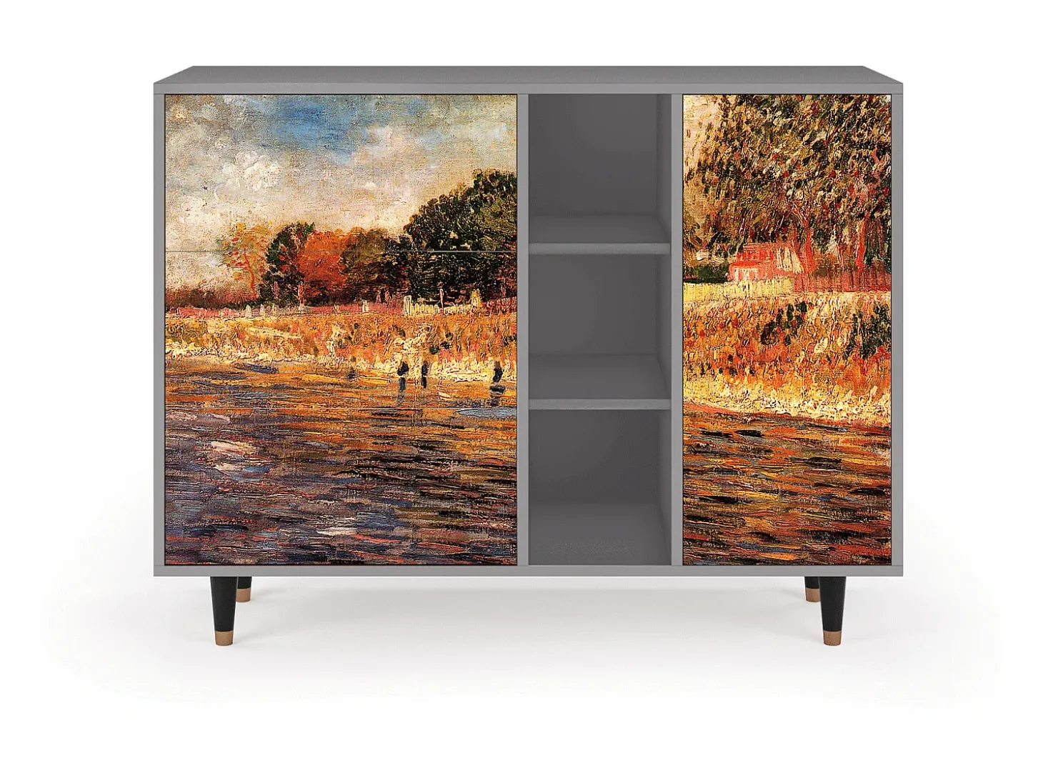 Aparador - 125x98x48 cm - BS2 - The Banks, Gris