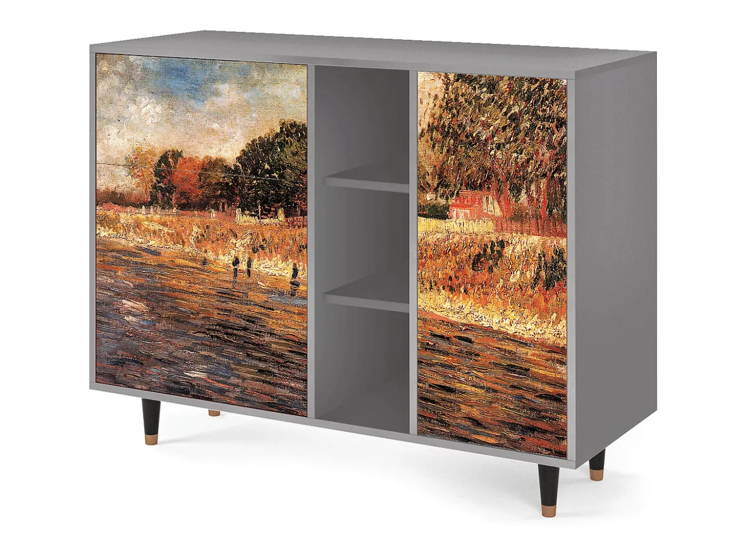 Aparador - 125x98x48 cm - BS2 - The Banks, Gris