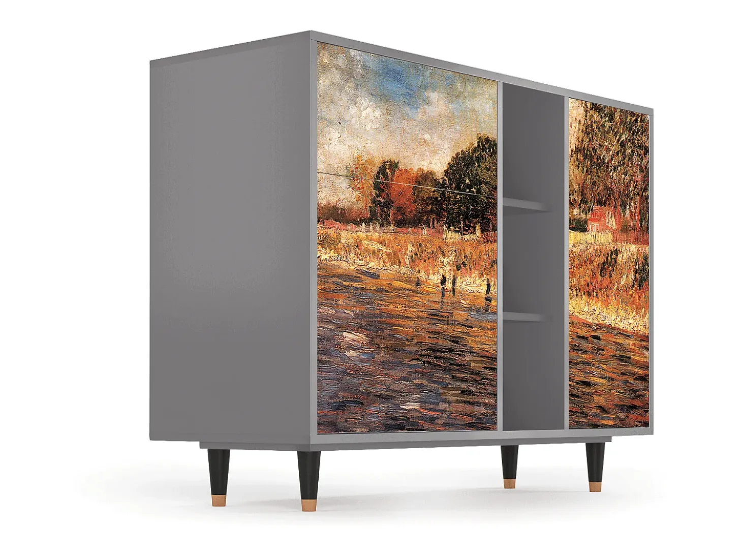 Aparador - 125x98x48 cm - BS2 - The Banks, Gris