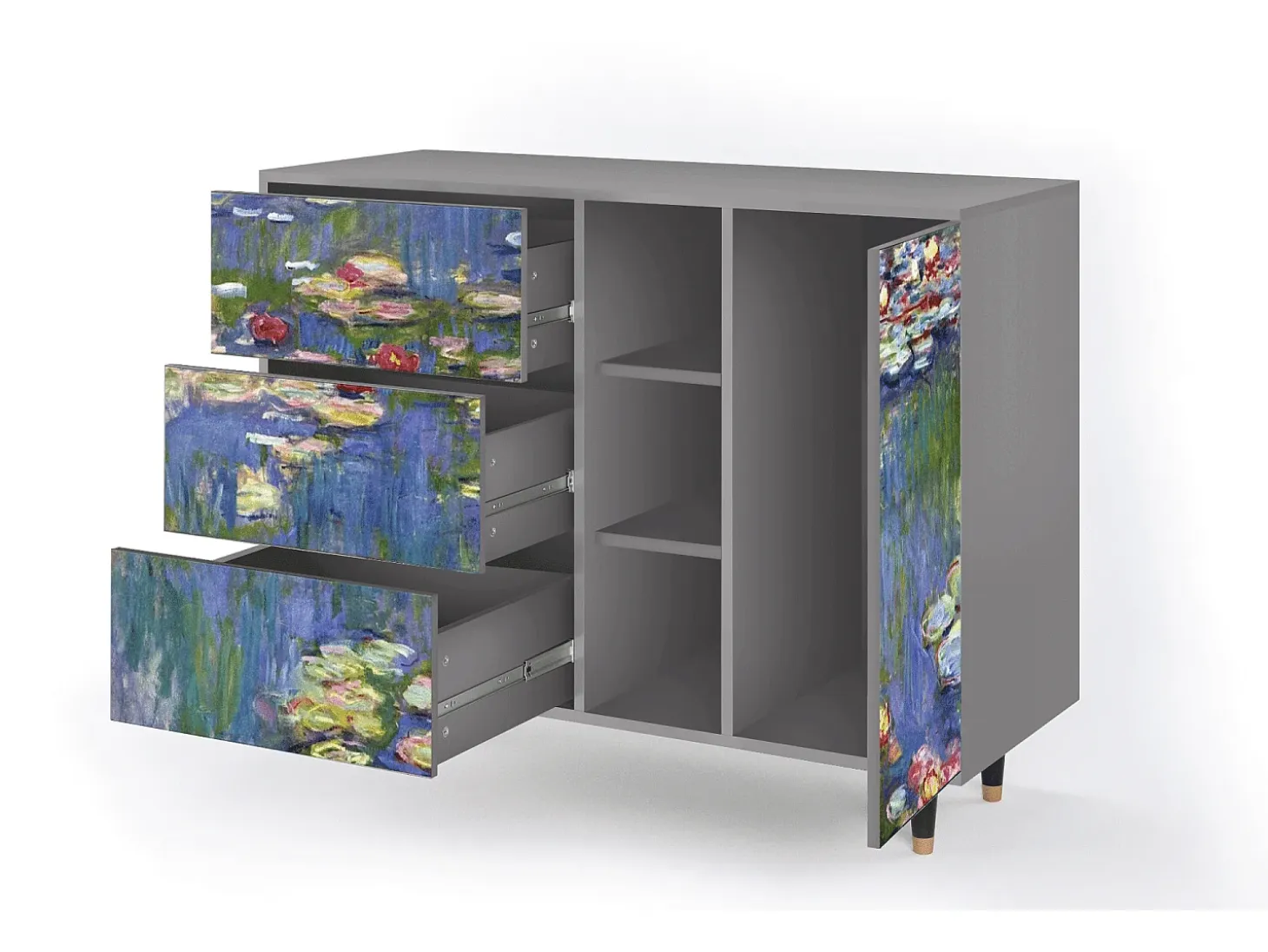 Aparador - 125x98x48 cm - BS2 - The water lily pond , Gris
