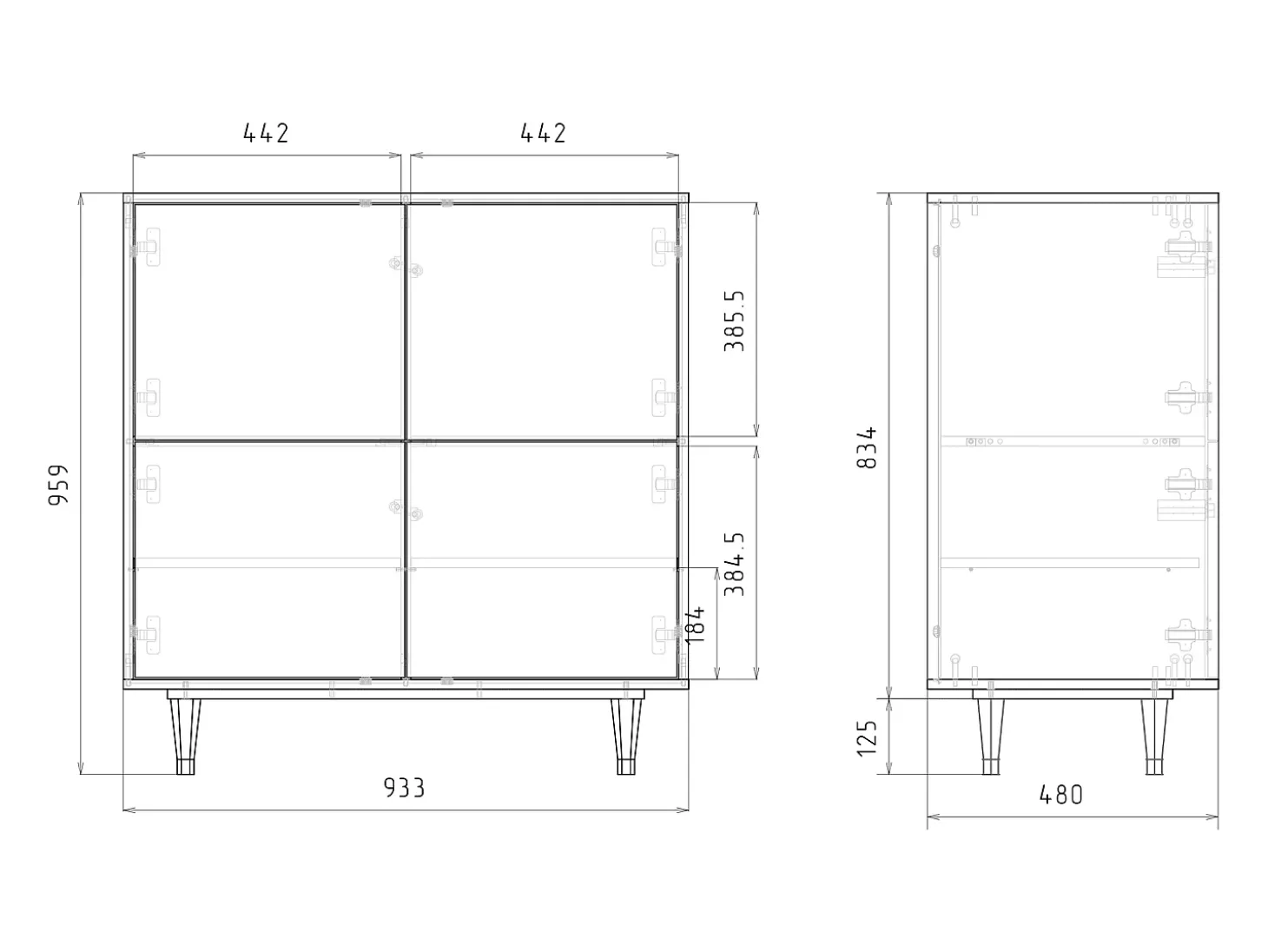 Aparador - 94x96x48 cm - BS3 - The Cubist Paintings , Blanco