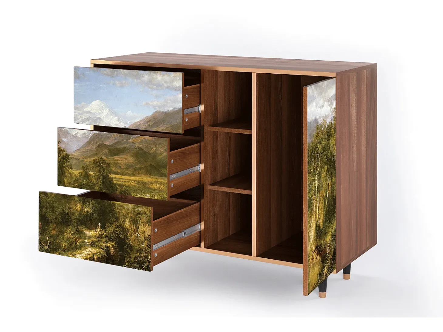 Aparador - 125x98x48 cm - BS2 - The Heart of the Andes , Nogal