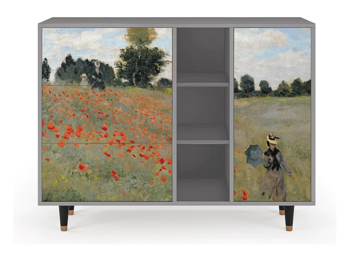 Aparador - 125x98x48 cm - BS2 - The Poppy Field , Gris