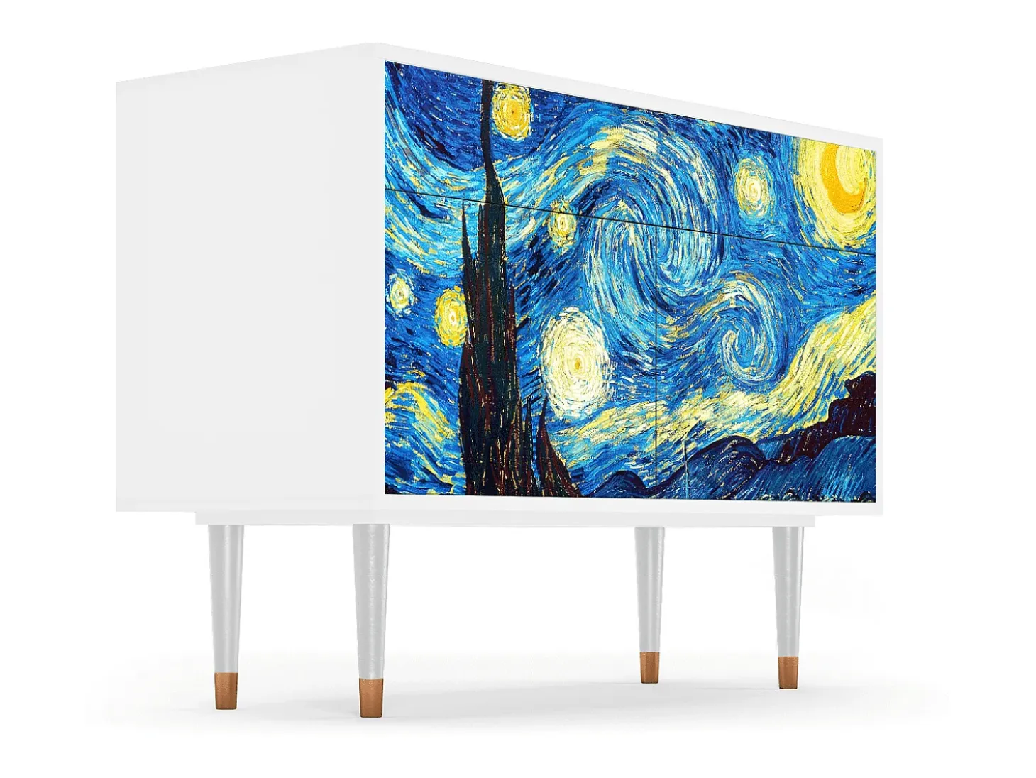 Aparador - 115x85x48 cm - BS4 - The Starry Night , Blanco