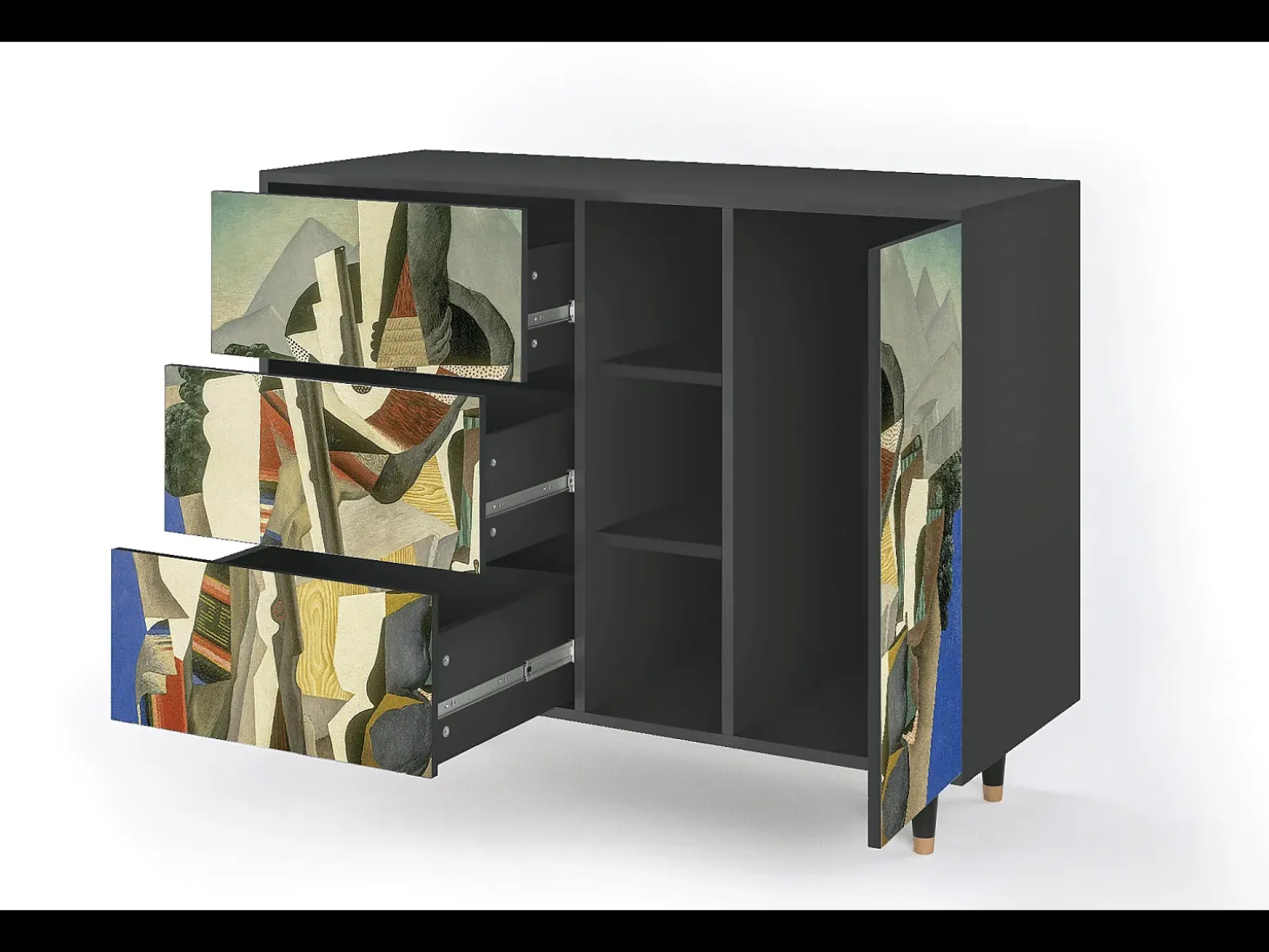 Aparador - 125x98x48 cm - BS2 - The Cubist Paintings , Antracita