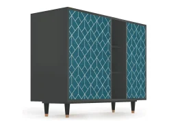 Aparador - 125x98x48 cm - BS2 - Turquoise Geometry, Antracita