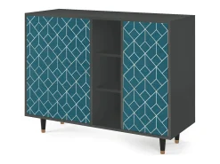 Aparador - 125x98x48 cm - BS2 - Turquoise Geometry, Antracita
