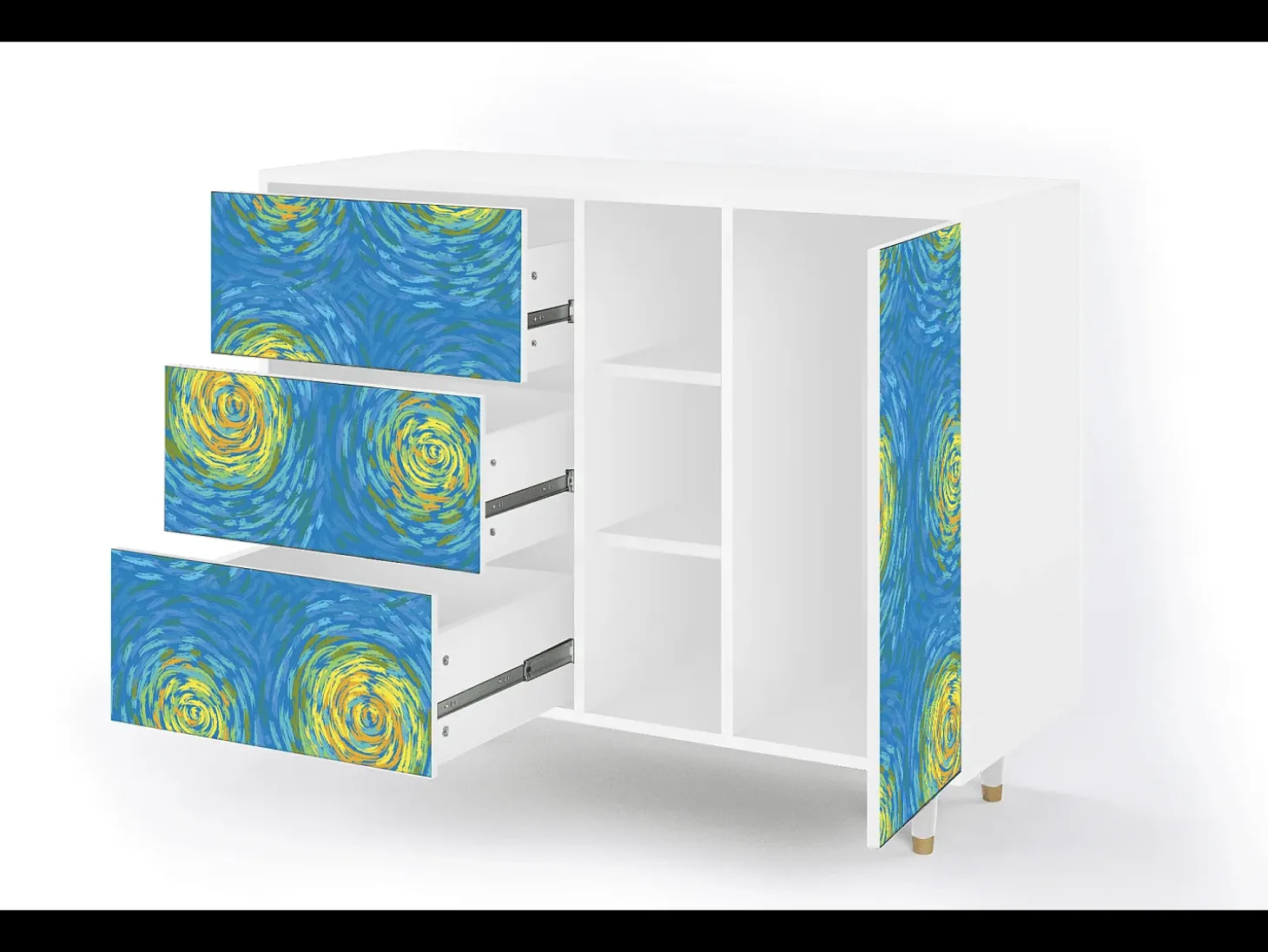 Aparador - 125x98x48 cm - BS2 - Van Gogh Lights, Blanco