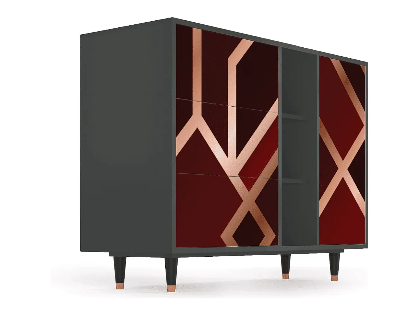Aparador - 125x98x48 cm - BS2 - Velvet 1920's, Antracita