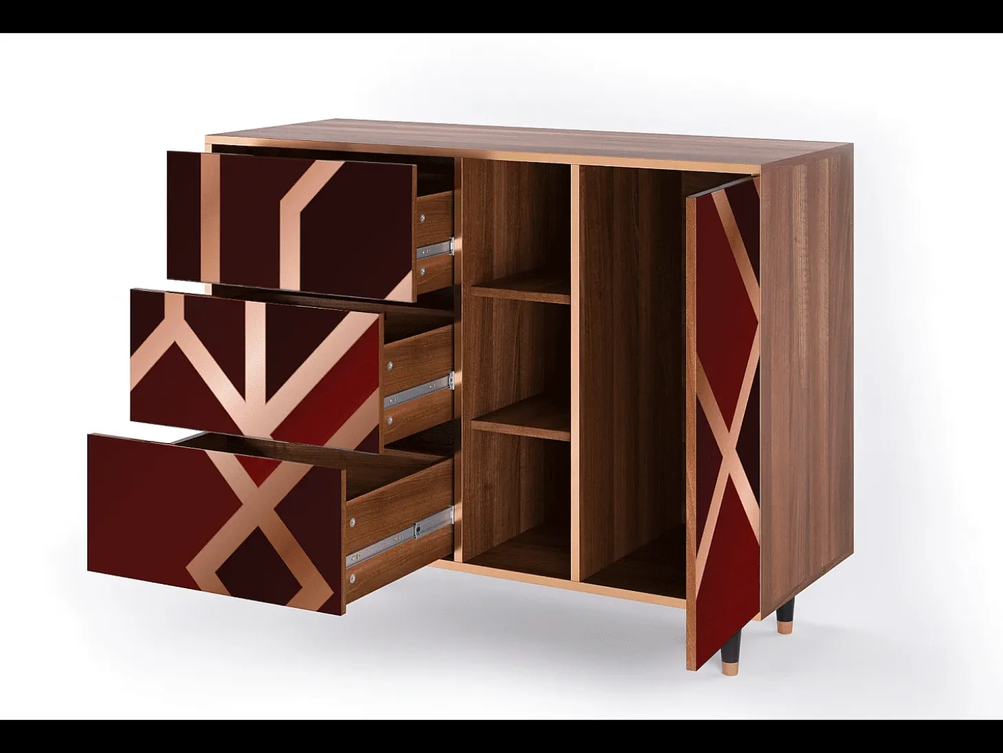 Aparador - 125x98x48 cm - BS2 - Velvet 1920's, Nogal
