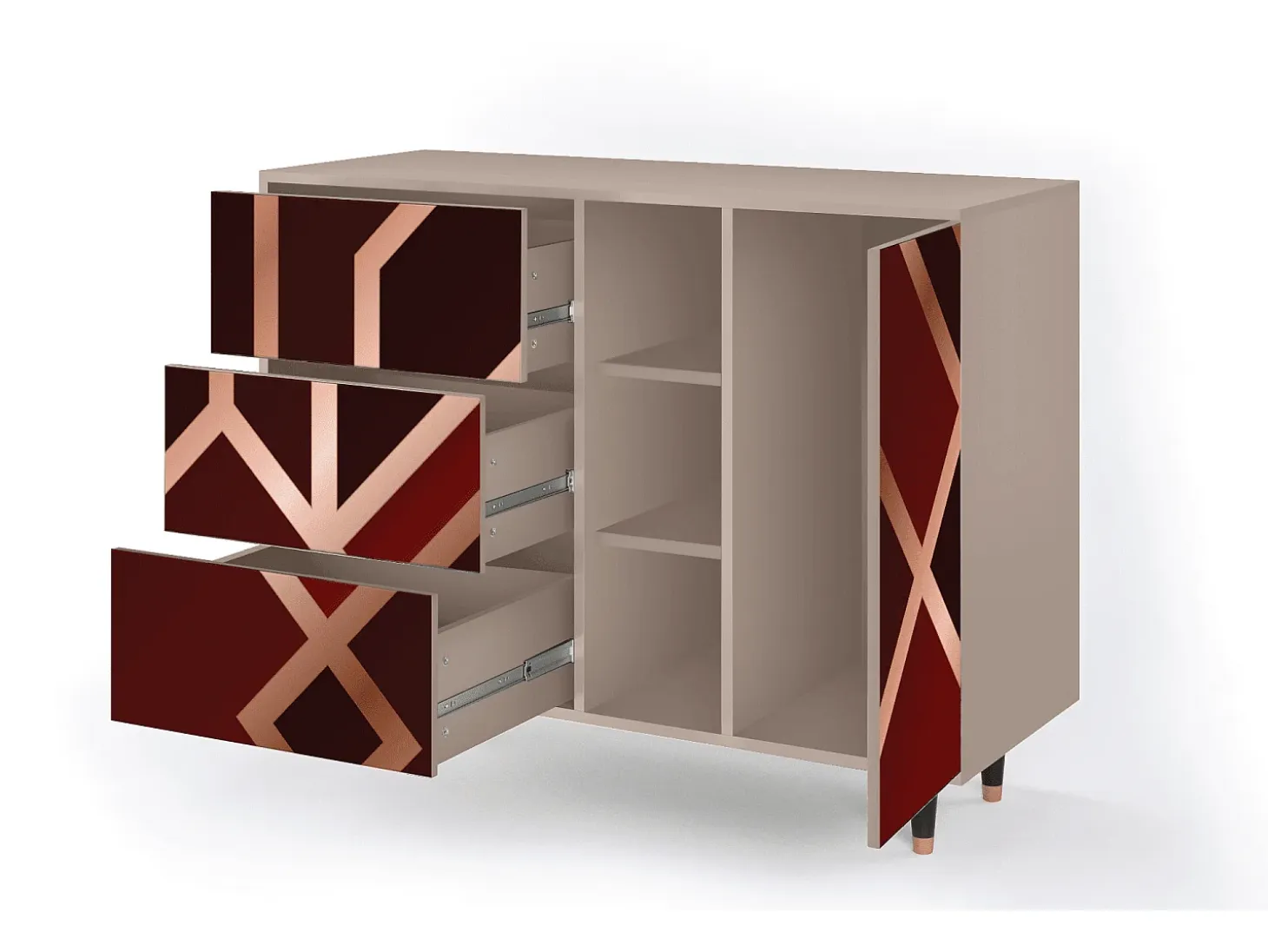 Aparador - 125x98x48 cm - BS2 - Velvet 1920's, Latte