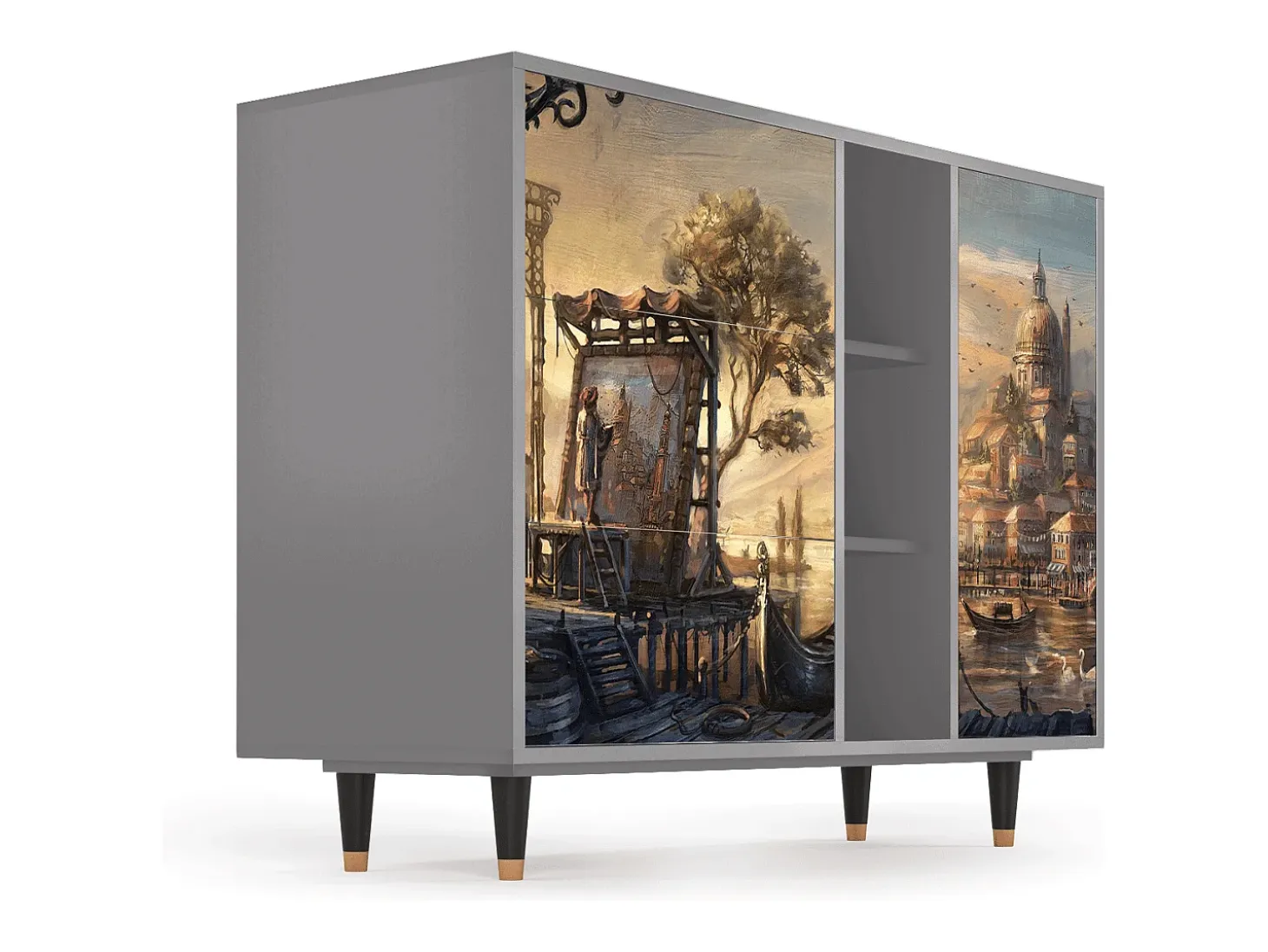 Aparador - 125x98x48 cm - BS2 - Venice, Gris