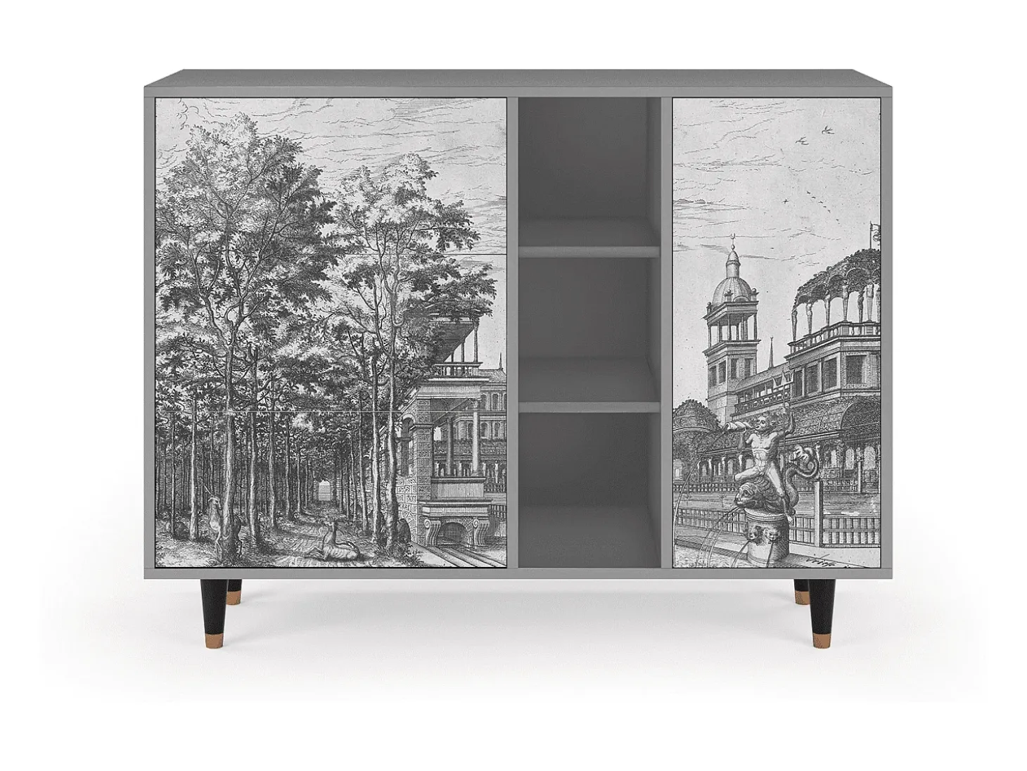 Aparador - 125x98x48 cm - BS2 - View of the Piazza, Gris