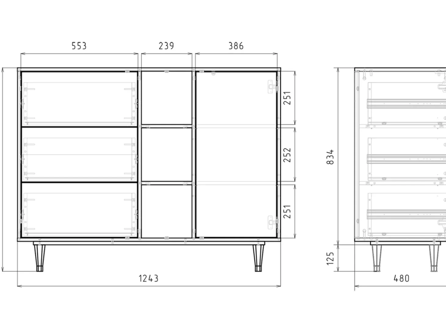 Aparador - 125x98x48 cm - BS2 - View Across the Plains , Blanco