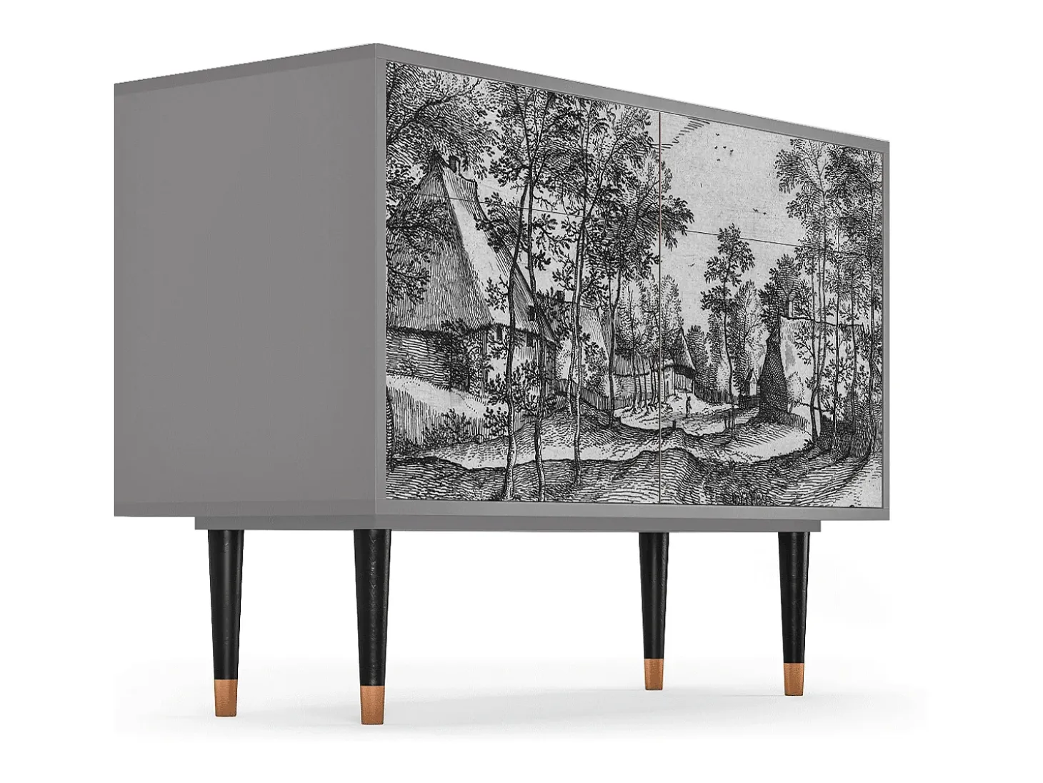 Aparador - 115x85x48 cm - BS4 - Village Road, Gris