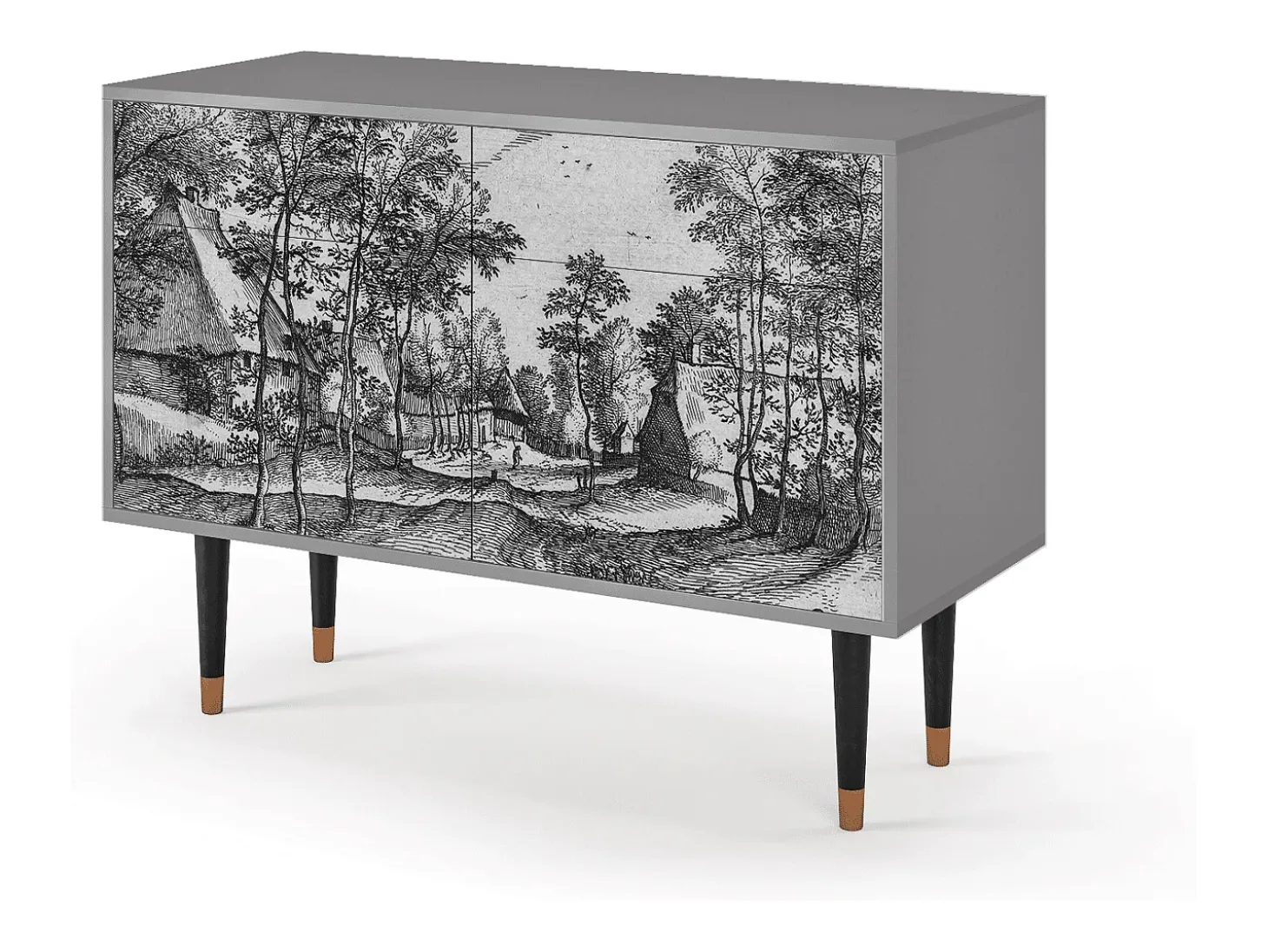 Aparador - 115x85x48 cm - BS4 - Village Road, Gris