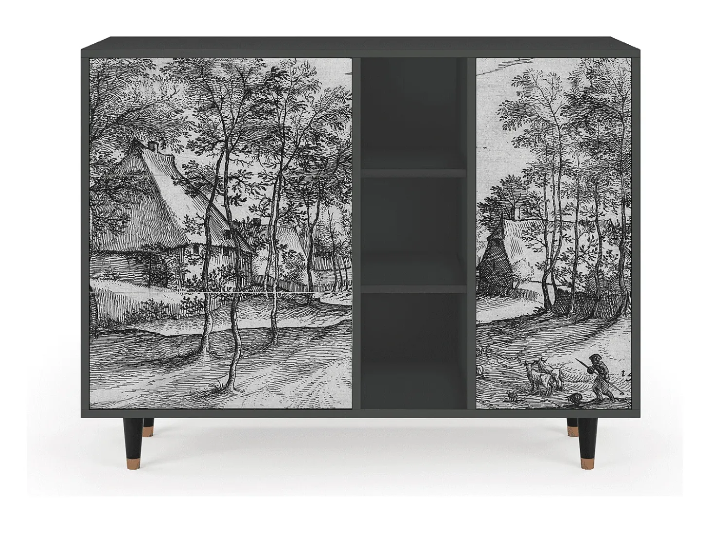Aparador - 125x98x48 cm - BS2 - Village Road, Antracita