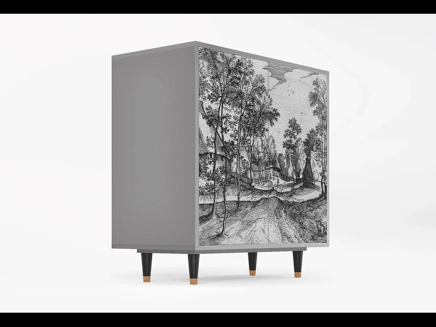 Aparador - 94x96x48 cm - BS3 - Village Road, Gris