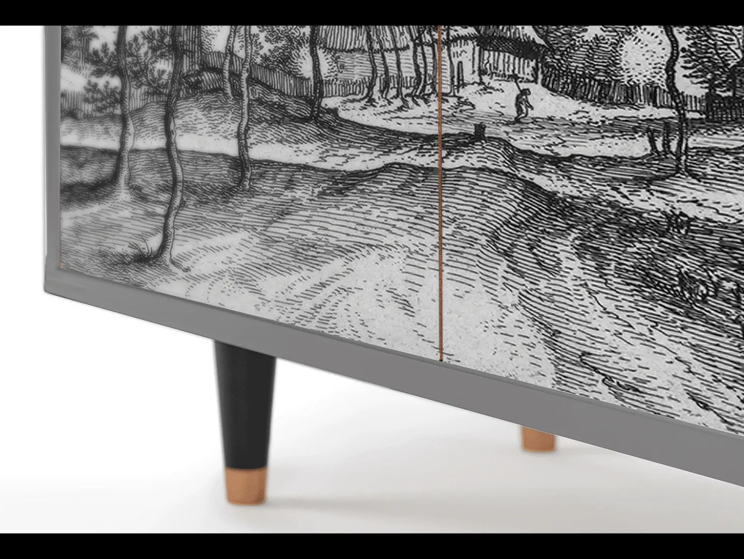 Aparador - 94x96x48 cm - BS3 - Village Road, Gris