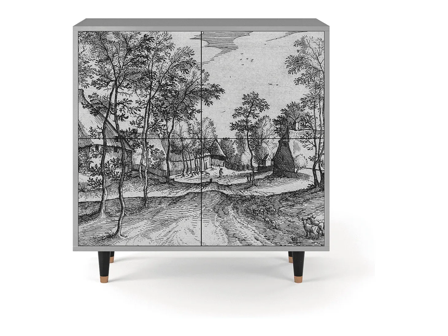 Aparador - 94x96x48 cm - BS3 - Village Road, Gris